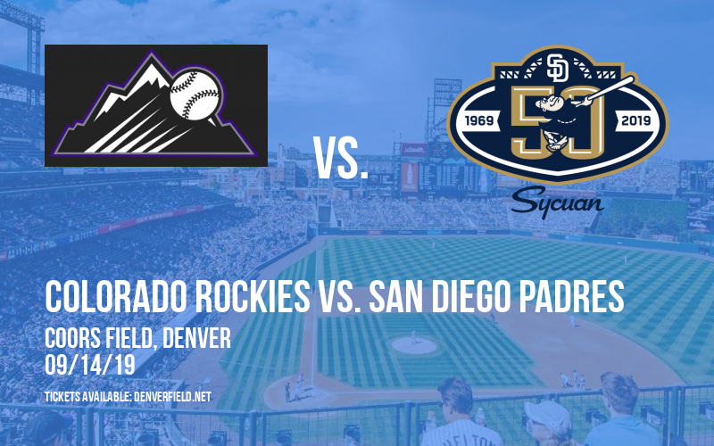 Colorado Rockies vs. San Diego Padres at Coors Field tickets Colorado Rockies vs. San Diego Padres at Coors Field