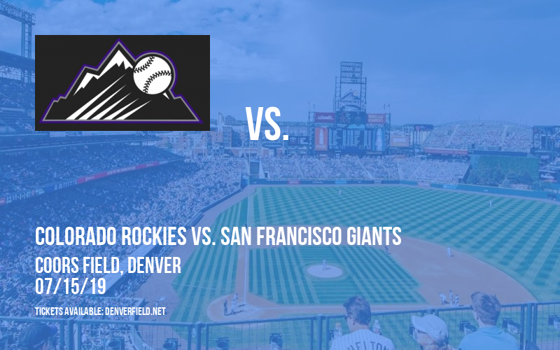 Colorado Rockies vs. San Francisco Giants at Coors Field tickets Colorado Rockies vs. San Francisco Giants at Coors Field
