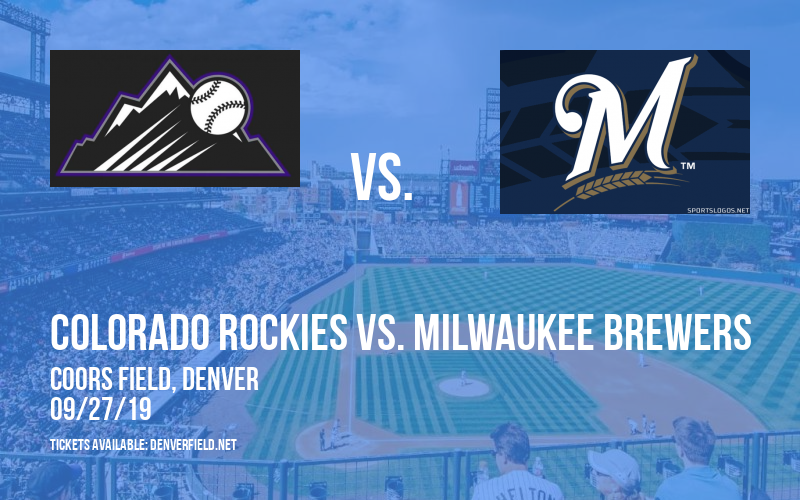 Colorado Rockies vs. Milwaukee Brewers at Coors Field tickets Colorado Rockies vs. Milwaukee Brewers at Coors Field
