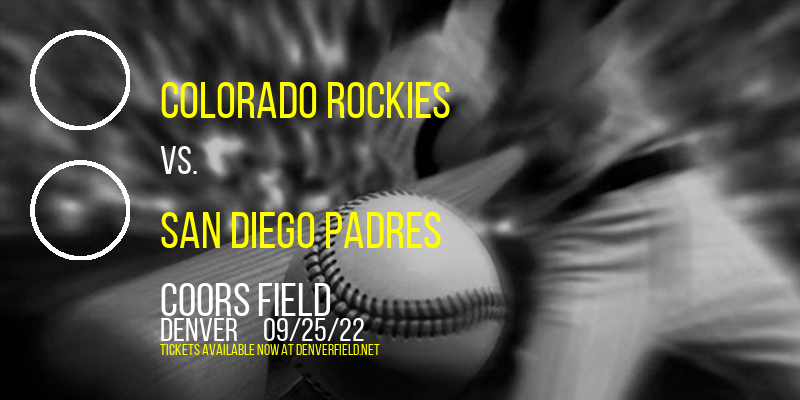 Colorado Rockies vs. San Diego Padres at Coors Field