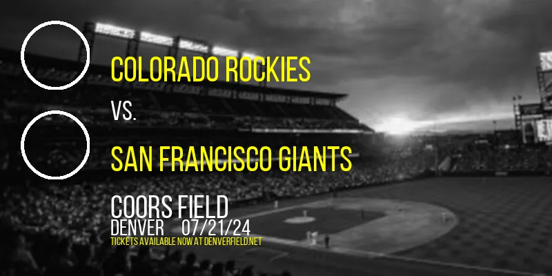 Colorado Rockies vs. San Francisco Giants at Coors Field